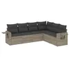 Image de vidaXL Salon de Jardin 6 pcs avec Coussins Gris Clair résine tressée