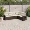 Image de vidaXL Salon de jardin avec coussins 6 pcs marron résine tressée
