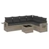 Image de vidaXL Salon de Jardin avec Coussins 7 pcs, Canapés de Terrasse, Ensemble de Meubles de Patio, Mobilier d'Extérieur, Gris Clair Résine Tressée