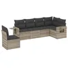 Image de vidaXL Salon de Jardin 6 pcs avec Coussins Gris Clair résine tressée