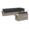Image de vidaXL Salon de Jardin 8 pcs avec Coussins Gris Clair résine tressée
