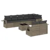 Image de vidaXL Salon de Jardin avec Coussins 9 pcs, Canapés de Terrasse, Ensemble de Meubles de Patio, Mobilier d'Extérieur, Gris Résine Tressée