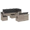 Image de vidaXL Salon de Jardin 9 pcs avec Coussins Gris Clair résine tressée