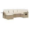 Image de vidaXL Salon de Jardin avec Coussins 6 pcs, Canapés de Terrasse, Ensemble de Meubles de Patio, Mobilier d'Extérieur, Beige Résine Tressée