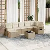 Image de vidaXL Salon de jardin avec coussins 8 pcs beige résine tressée
