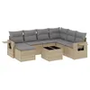 Image de vidaXL Salon de Jardin avec Coussins 8 pcs, Canapés de Terrasse, Ensemble de Meubles de Patio, Mobilier d'Extérieur, Beige Résine Tressée