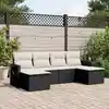Image de vidaXL Salon de jardin 6 pcs avec coussins noir résine tressée
