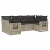 Image de vidaXL Salon de Jardin 6 pcs avec Coussins Gris Clair résine tressée