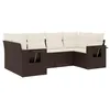 Image de vidaXL Salon de Jardin avec Coussins 6 pcs, Canapés de Terrasse, Ensemble de Meubles de Patio, Mobilier d'Extérieur, Marron Résine Tressée