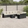 Image de vidaXL Salon de jardin 10 pcs avec coussins noir résine tressée