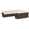 Image de vidaXL Salon de Jardin avec Coussins 10 pcs, Canapés de Terrasse, Ensemble de Meubles de Patio, Mobilier d'Extérieur, Marron Résine Tressée