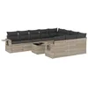 Image de vidaXL Salon de Jardin avec Coussins 11 pcs, Canapés de Terrasse, Ensemble de Meubles de Patio, Mobilier d'Extérieur, Gris Clair Résine Tressée