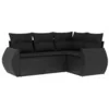 Image de vidaXL Salon de Jardin avec Coussins 4 pcs, Canapés de Terrasse, Ensemble de Meubles de Patio, Mobilier d'Extérieur, Noir Résine Tressée