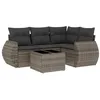Image de vidaXL Salon de Jardin avec Coussins 5 pcs, Canapés de Terrasse, Ensemble de Meubles de Patio, Mobilier d'Extérieur, Gris Résine Tressée