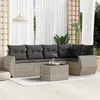 Image de vidaXL Salon de jardin 6 pcs avec coussins gris clair résine tressée