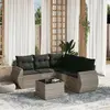 Image de vidaXL Salon de jardin 6 pcs avec coussins gris clair résine tressée
