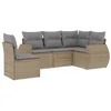 Image de vidaXL Salon de Jardin avec Coussins 5 pcs, Canapés de Terrasse, Ensemble de Meubles de Patio, Mobilier d'Extérieur, Beige Résine Tressée