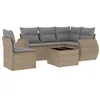 Image de vidaXL Salon de Jardin avec Coussins 6 pcs, Canapés de Terrasse, Ensemble de Meubles de Patio, Mobilier d'Extérieur, Beige Résine Tressée