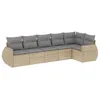 Image de vidaXL Salon de Jardin avec Coussins 6 pcs Beige résine tressée