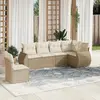 Image de vidaXL Salon de jardin avec coussins 6 pcs beige résine tressée