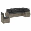 Image de vidaXL Salon de Jardin avec Coussins 6 pcs, Canapés de Terrasse, Ensemble de Meubles de Patio, Mobilier d'Extérieur, Gris Résine Tressée