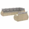 Image de vidaXL Salon de Jardin avec Coussins 8 pcs Beige résine tressée