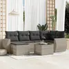 Image de vidaXL Salon de jardin avec coussins 7 pcs gris clair résine tressée