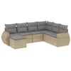 Image de vidaXL Salon de Jardin avec Coussins 7 pcs Beige résine tressée
