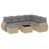 Image de vidaXL Salon de Jardin avec Coussins 8 pcs Beige résine tressée