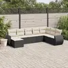 Image de vidaXL Salon de jardin 8 pcs avec coussins noir résine tressée