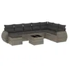 Image de vidaXL Salon de Jardin avec Coussins 9 pcs, Canapés de Terrasse, Ensemble de Meubles de Patio, Mobilier d'Extérieur, Gris Résine Tressée
