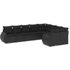 Image de vidaXL Salon de Jardin 9 pcs avec Coussins Noir résine tressée