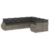 Image de vidaXL Salon de Jardin 9 pcs avec Coussins Gris résine tressée