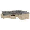 Image de vidaXL Salon de Jardin avec Coussins 10 pcs, Canapés de Terrasse, Ensemble de Meubles de Patio, Mobilier d'Extérieur, Beige Résine Tressée