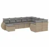 Image de vidaXL Salon de Jardin avec Coussins 10 pcs, Canapés de Terrasse, Ensemble de Meubles de Patio, Mobilier d'Extérieur, Beige Résine Tressée