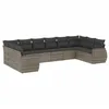 Image de vidaXL Salon de Jardin avec Coussins 10 pcs, Canapés de Terrasse, Ensemble de Meubles de Patio, Mobilier d'Extérieur, Gris Résine Tressée