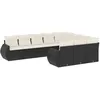 Image de vidaXL Salon de Jardin 10 pcs avec Coussins Noir résine tressée