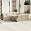 Image de vidaXL Salon de jardin 11 pcs avec coussins beige résine tressée