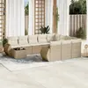 Image de vidaXL Salon de jardin 11 pcs avec coussins beige résine tressée