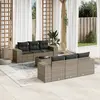 Image de vidaXL Salon de jardin avec coussins 7 pcs gris résine tressée