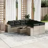 Image de vidaXL Salon de jardin 9 pcs avec coussins gris clair résine tressée