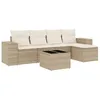Image de vidaXL Salon de Jardin avec Coussins 6 pcs, Canapés de Terrasse, Ensemble de Meubles de Patio, Mobilier d'Extérieur, Beige Résine Tressée