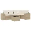 Image de vidaXL Salon de Jardin avec Coussins 6 pcs, Canapés de Terrasse, Ensemble de Meubles de Patio, Mobilier d'Extérieur, Beige Résine Tressée