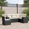 Image de vidaXL Salon de jardin 5 pcs avec coussins noir résine tressée