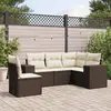 Image de vidaXL Salon de jardin avec coussins 5 pcs marron résine tressée