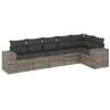 Image de vidaXL Salon de Jardin avec Coussins 6 pcs, Canapés de Terrasse, Ensemble de Meubles de Patio, Mobilier d'Extérieur, Gris Résine Tressée