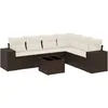 Image de vidaXL Salon de Jardin avec Coussins 7 pcs, Canapés de Terrasse, Ensemble de Meubles de Patio, Mobilier d'Extérieur, Marron Résine Tressée