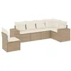 Image de vidaXL Salon de Jardin avec Coussins 6 pcs Beige résine tressée