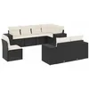 Image de vidaXL Salon de Jardin 8 pcs avec Coussins Noir résine tressée