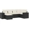Image de vidaXL Salon de Jardin avec Coussins 6 pcs, Canapés de Terrasse, Ensemble de Meubles de Patio, Mobilier d'Extérieur, Noir Résine Tressée